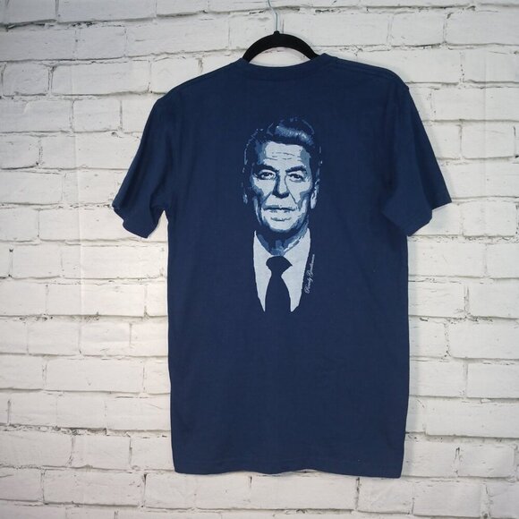 ROWDY GENTLEMEN RONALD REAGAN TSHIRT, NAVY, SHORT SLEEVE, SIZE MED - Picture 5 of 7
